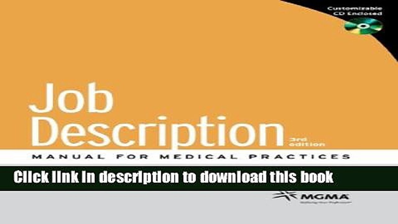 [Download] Job Description Manual for Medical Practices with CDROM [PDF] Online