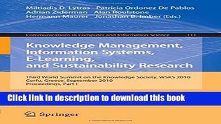 Read Knowledge Management, Information Systems, E-Learning, and Sustainability Research: Third