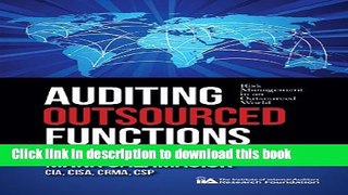 Read Books Auditing Outsourced Functions: Risk Management in an Outsourced World ebook textbooks