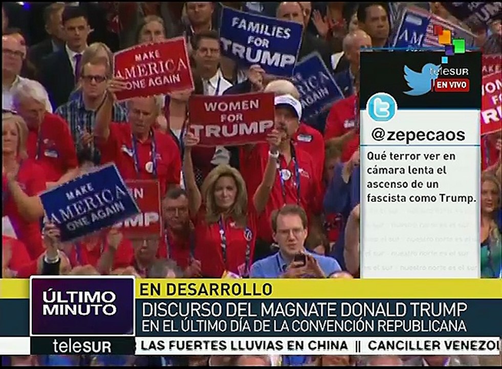 Con discurso xenófobo, Trump acepta la candidatura republicana