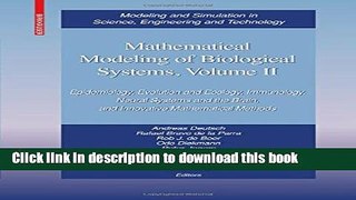 PDF Mathematical Modeling of Biological Systems, Volume II: Epidemiology, Evolution and Ecology,