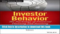 Download Books Investor Behavior: The Psychology of Financial Planning and Investing E-Book Free