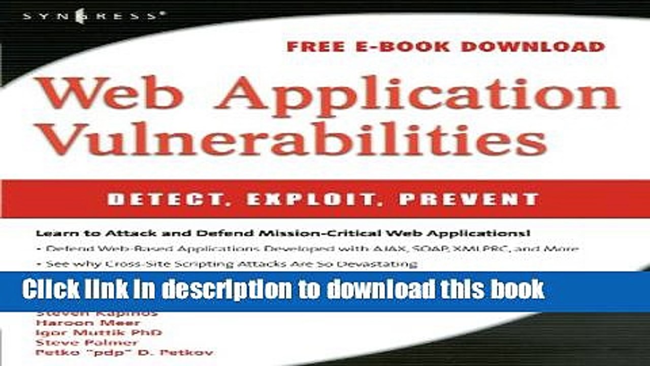 Read Web Application Vulnerabilities: Detect, Exploit, Prevent Ebook Online