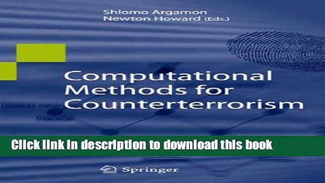 Read Computational Methods for Counterterrorism Ebook Free