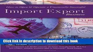 Read Books How to Open   Operate a Financially Successful Import Export Business (Book   CD-ROM)