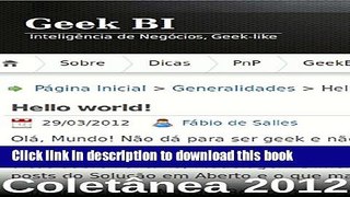 Read Geek BI - ColetÃ¢nea 2012 (ColetÃ¢nea Geek BI) (Portuguese Edition) Ebook Free