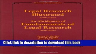 [PDF]  Legal Research Illustrated 9th Edition (University Textbook Series)  [Download] Full Ebook