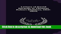 Read Book Letters of David Ricardo to Thomas Robert Malthus, 1810-1823; ebook textbooks