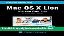 [PDF]  Mac OS X Lion Interview Questions You ll Most Likely Be Asked  [Download] Online