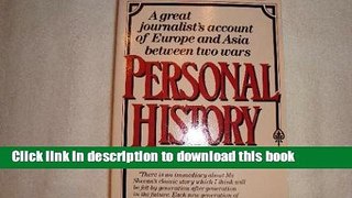 Read Book Personal History E-Book Free