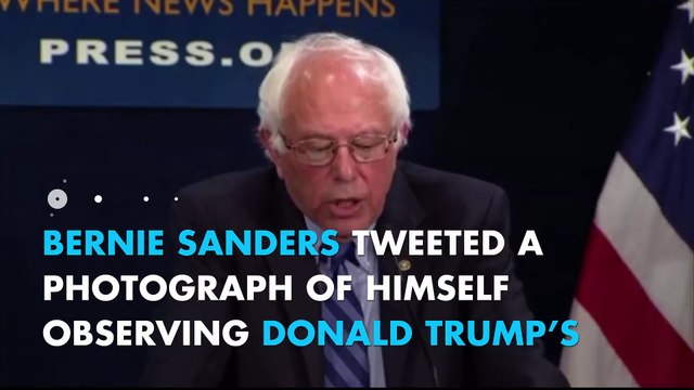 Bernie Sanders watched the Republican convention from home