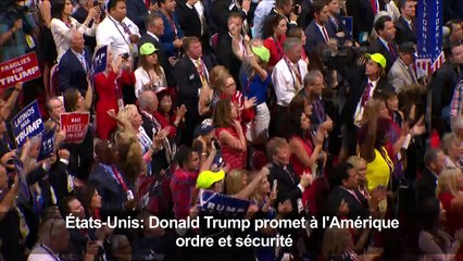 Le candidat officiel Donald Trump promet à l'Amérique ordre et sécurité