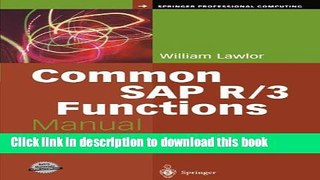 Read Common SAP R/3 Functions Manual (Springer Professional Computing) Ebook Free