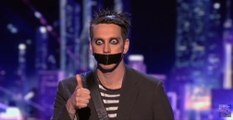 Tape Face Strange Mime Uses Howie Mandel in Musical Act America's Got Talent 2016