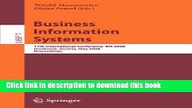 Read Business Information Systems: 11th International Conference, BIS 2008, Innsbruck, Austria,