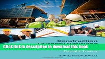 [PDF] Construction Quantity Surveying: A Practical Guide for the Contractor s QS Read Full Ebook