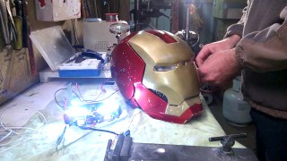 Steel Iron Man MK IV build #25 - Faceplate Lights Actuation