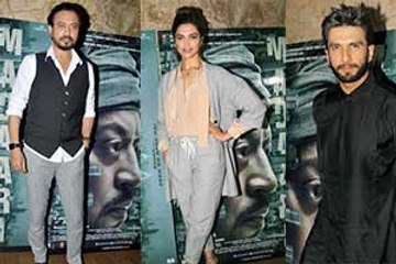 Ranveer & Deepika's PDA at Madaari screening