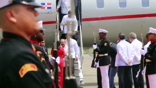 El Presidente Danilo Medina llega a Panama y se reune con su homóloga de Taiwán, Tsai Ingwen
