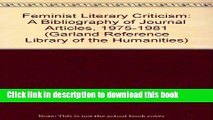 [PDF] Feminist Literary Criticism: A Bibliography of Journal Articles, 1975-1981 [Read] Online