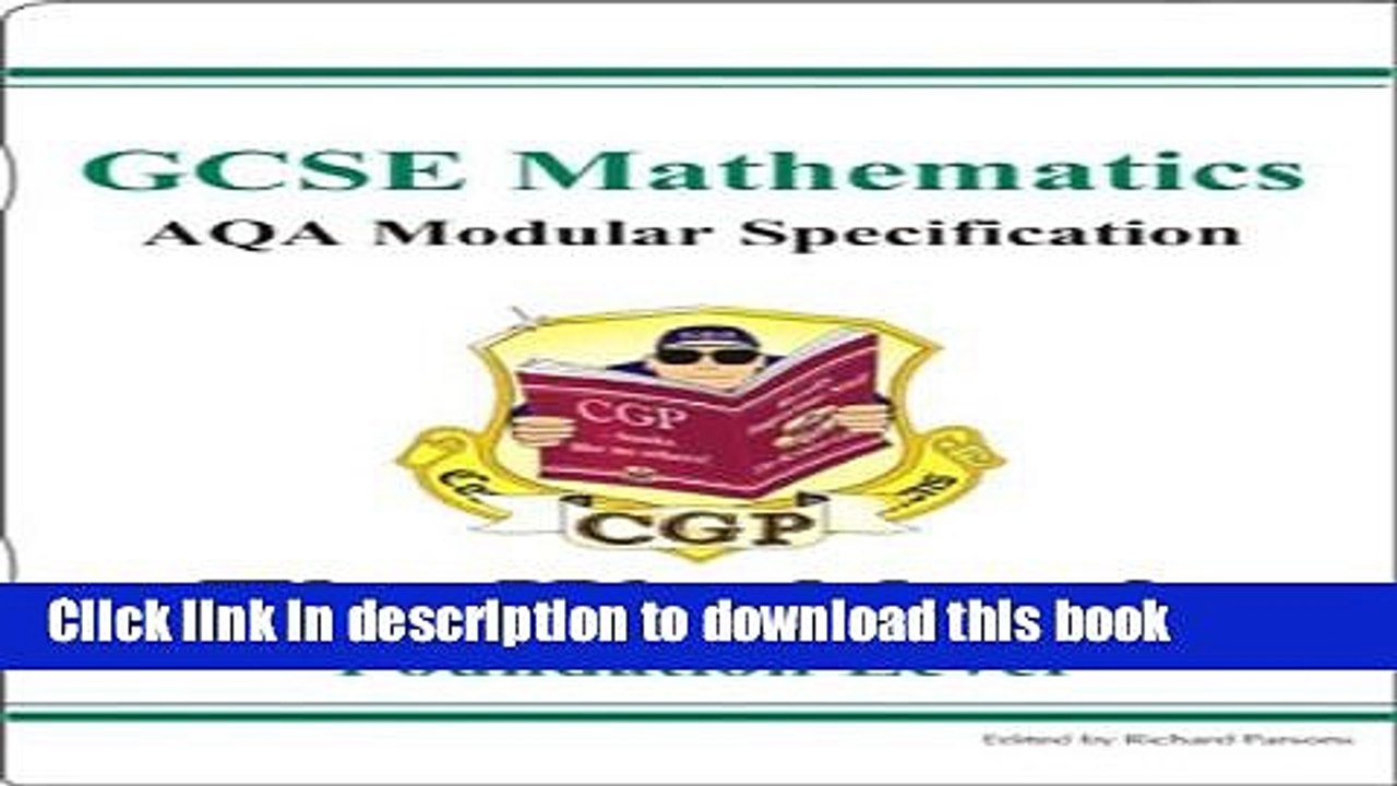 Read GCSE Maths AQA Modular Specification Foundation Workbook PDF Online