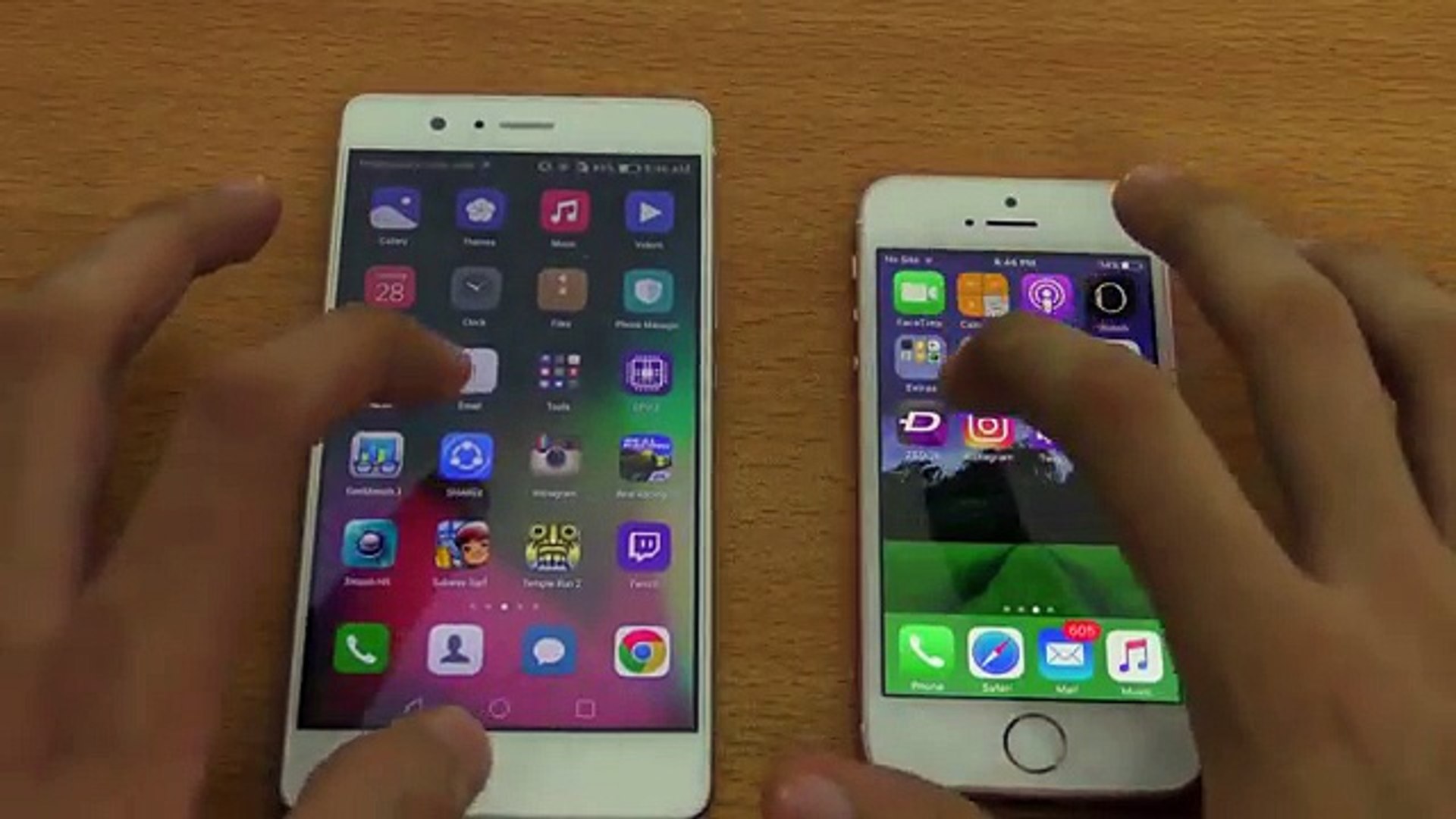 ⁣Huawei P9 Lite vs iPhone SE - Speed Test! (4K)