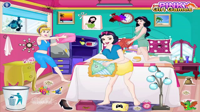 Princess Pillow Fight Room Cleaning Game - Disney Princess Video Games For Girls