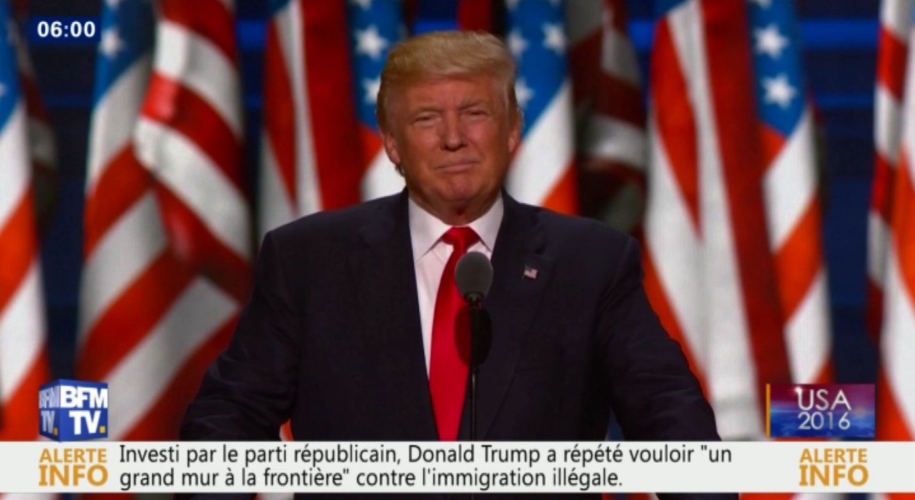 Donald Trump officiellement candidat aux élections américaines. - Zap actu du 22/07/2016 par lezapping