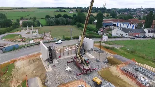 Le Cateau-Cambrésis : survol du chantier du viaduc