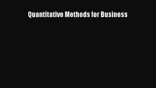 READ book  Quantitative Methods for Business  Full E-Book