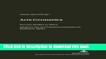 [PDF] Acta Germanica: German Studies in Africa. Jahrbuch des Germanistenverbandes im SÃ¼dlichen