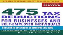 Read Books 475 Tax Deductions for Businesses and Self-Employed Individuals: An A-to-Z Guide to