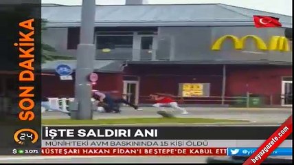 Münih’te bir alışveriş merkezinde etrafa ateş açıldı... İşte saldırı anı