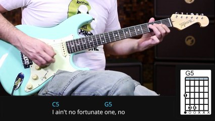 Creedence Clearwater Revival - Fortunate Son (como tocar - aula de guitarra )