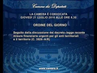 Roma - Camera - 17^ Legislatura - 659^ seduta (21..07.16)