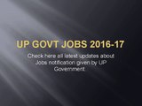 Government jobs in UP July Month, UP Government Jobs 2016-17