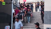 Turkish Military Officers Transported to Courthouse to Face Coup Charges