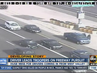 Pursuit on I-10 ends with vehicle pulling over