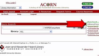 Advanced Searching in Acorn