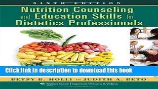 [PDF] Nutrition Counseling and Education Skills for Dietetics Professionals Full Colection