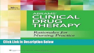 Books Abrams  Clinical Drug Therapy: Rationales for Nursing Practice   Photo Atlas of Medication