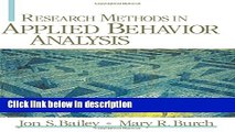 Download Research Methods in Applied Behavior Analysis Book Online