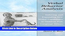 Ebook Verbal Behavior Analysis: Inducing and Expanding New Verbal Capabilities in Children with