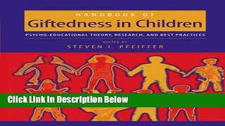 Books Handbook of Giftedness in Children: Psychoeducational Theory, Research, and Best Practices