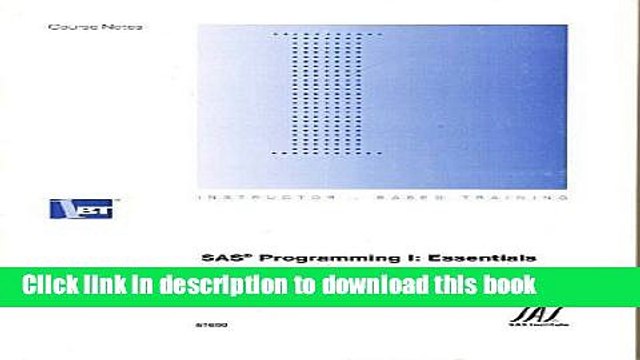 [Read PDF] SAS Programming I : Essentials Course Notes Ebook Free