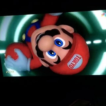 Prime Minister of Japan Shinzō Abe enters the 2016 Rio Summer Olympics closing ceremony as Mario