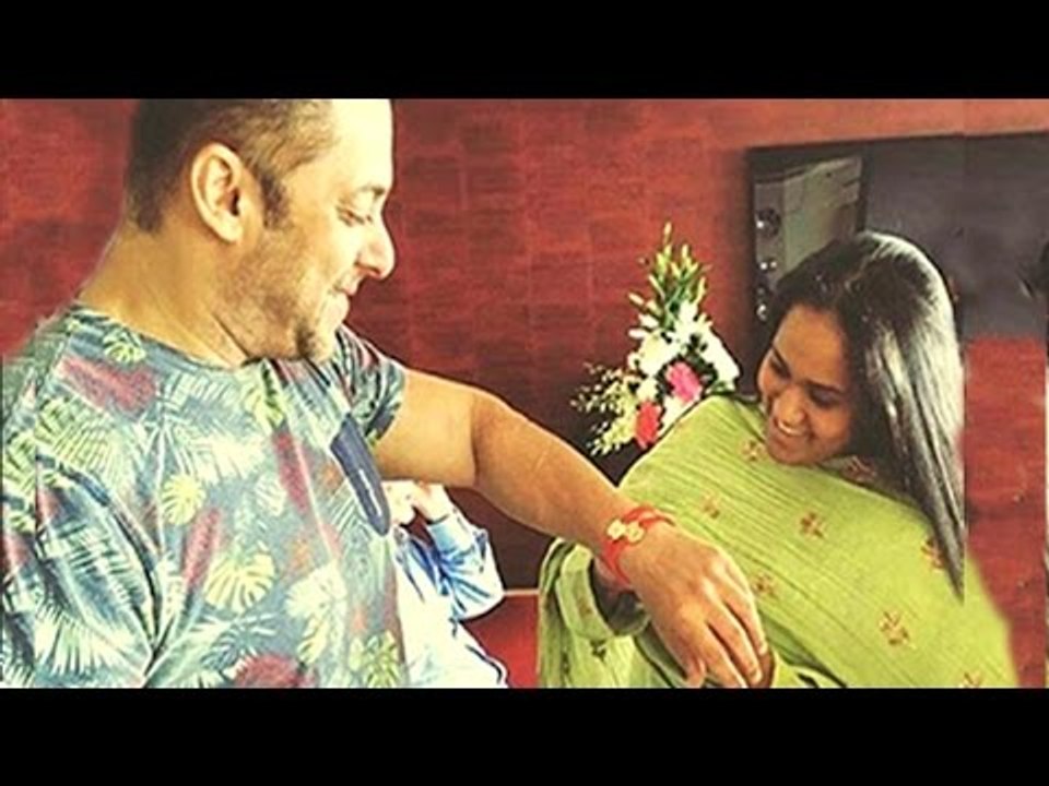 Salman Khan's Sister Arpita Khan Tying Rakhi On Raksha Bandhan 2016