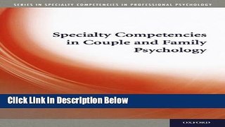 Books Specialty Competencies in Couple and Family Psychology (Specialty Competencies in