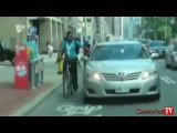 Öfkeli taksici bisikletlinin canını hiçe saydı