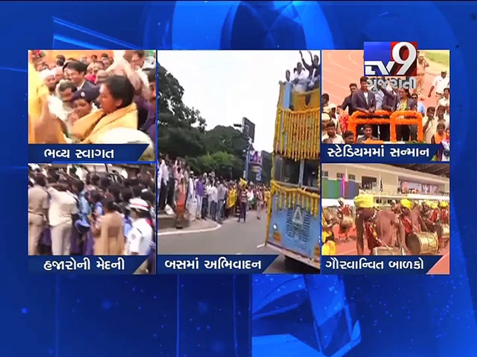 PV Sindhu felicitated in Hyderabad on return to India from Rio Olympics - Tv9 Gujarati